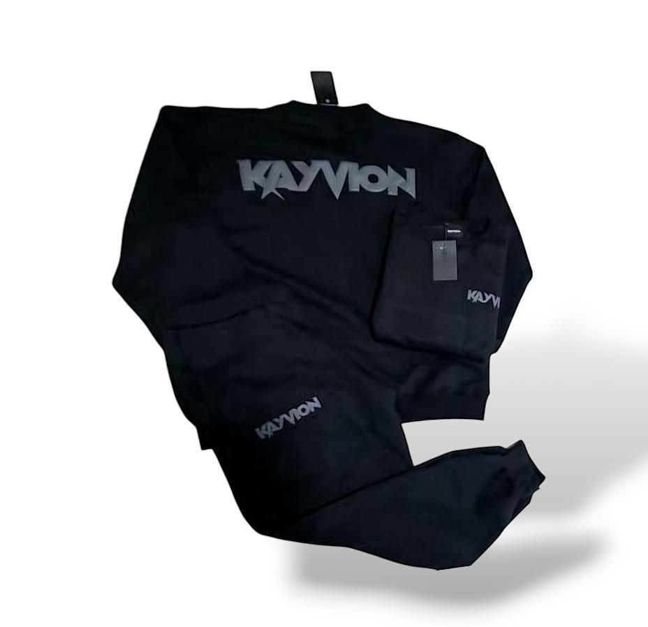 KAYVION™ Spring 2025 Black/White Sweatsuit Set