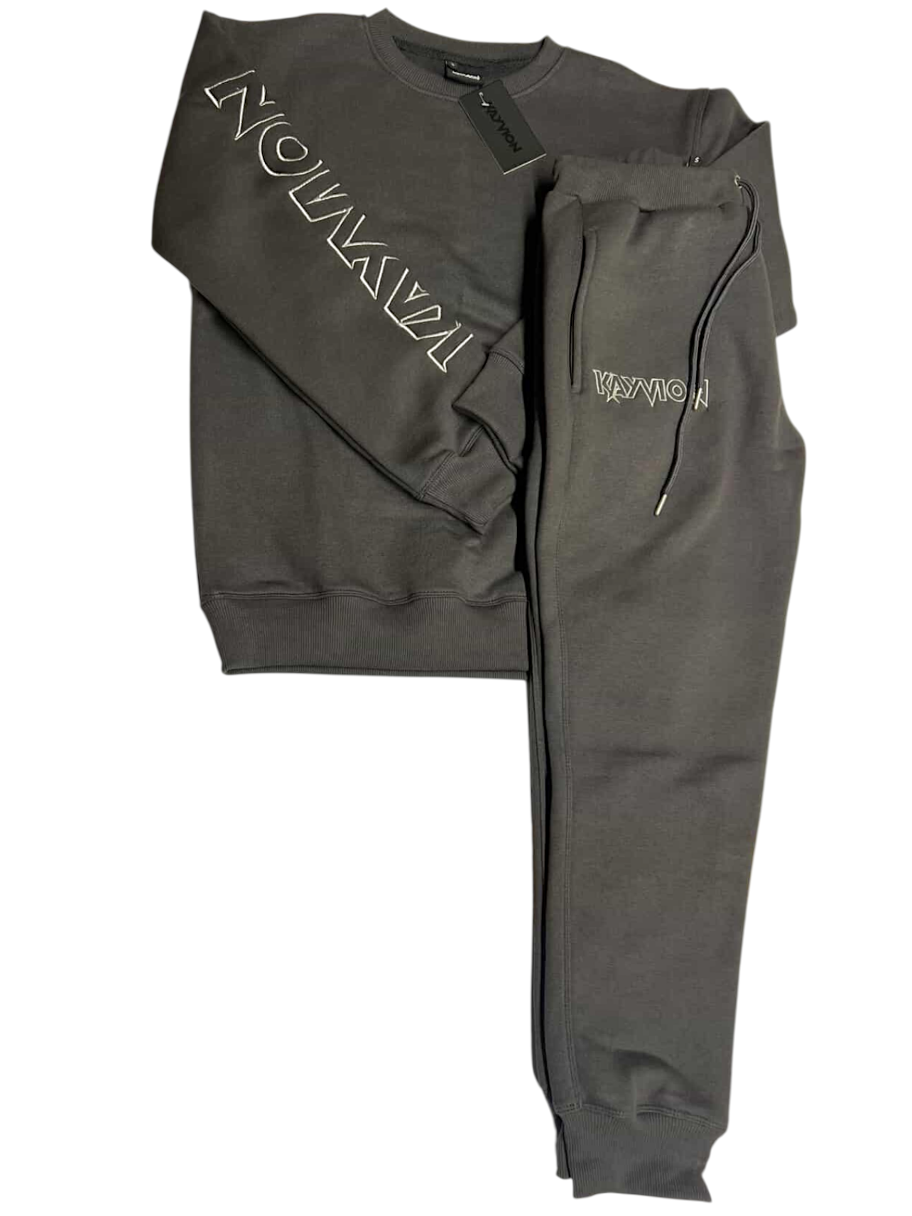 SMOKE GREY CREW NECK SET